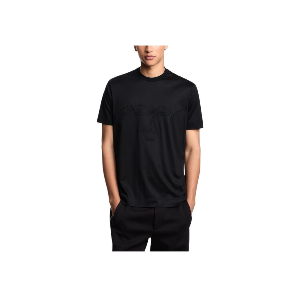 Emporio Armani FW25 Logo Crew Neck Short Sleeve Knit T-Shirt Men Tops EM003007-AF18312-UC001