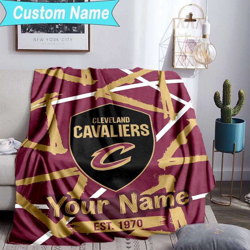 Custom Name Blanket football Cavaliers Logo Blanket Bedding Blanket for Travel, Camping, Living Rooms, Offices, Sofas, Fan Christmas gift