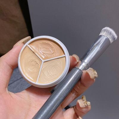 3-in-1 Concealer Cream Long-lasting Coverage Waterproof Formula Skin Concealer for Dark Circles Acne Marks Dullness
