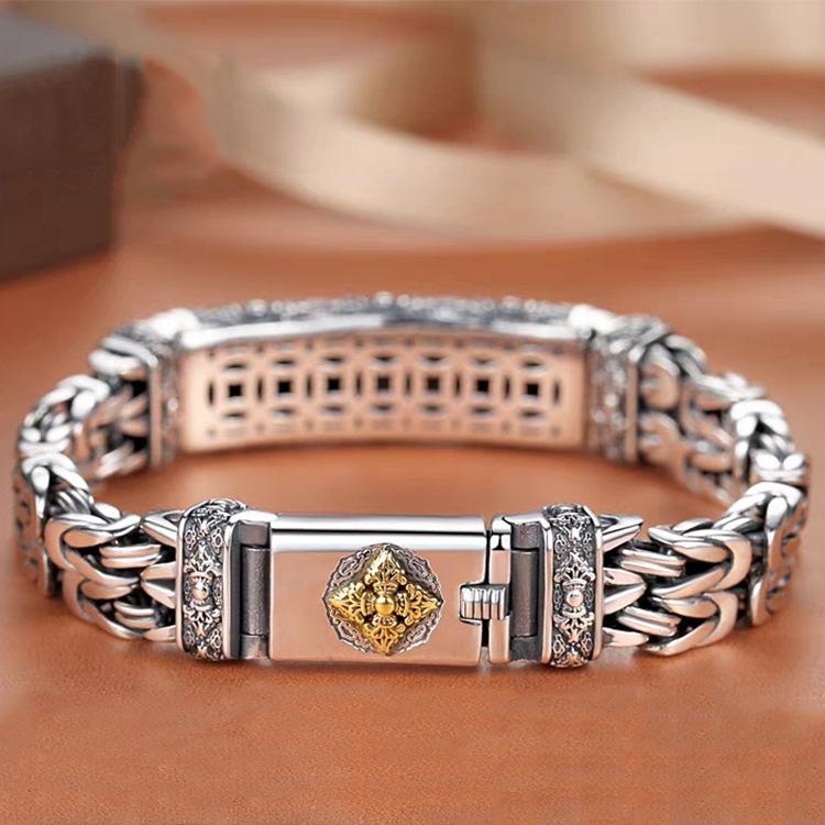 Papas Diamant Leng Yan Chui Transfer Webarmband Herren Trendig Retro Kreativer Personalisierter Schmuck Handgefertigt