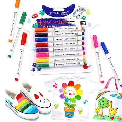 8-teiliges lebendiges wasserfestes Stoff- und Textilmarker-Set – Perfekt zum Personalisieren von T-Shirts, Schuhen, Kleidung, Holz, Stein | DIY-Kunst