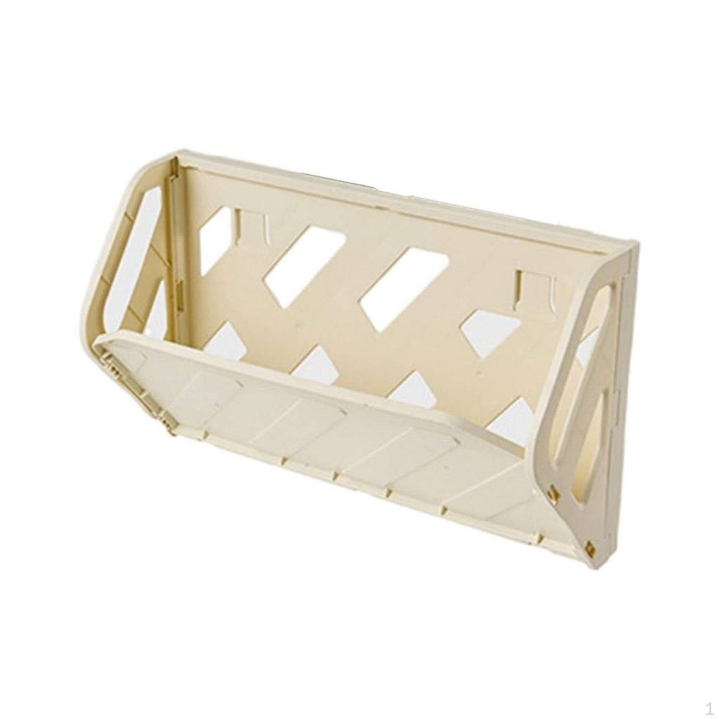 Foldable Wall Shoe Rack EasyMount WallAttached Holder MultiFunctional Cream White