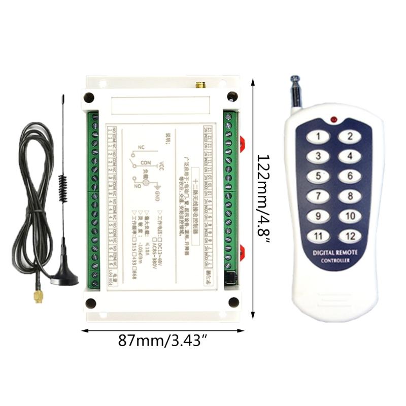 DC12V 24V Relais Fernbedienungsschalter, 12CH l Drahtlose Fernbedienungsschalter für Deckenleuchten und Lampen