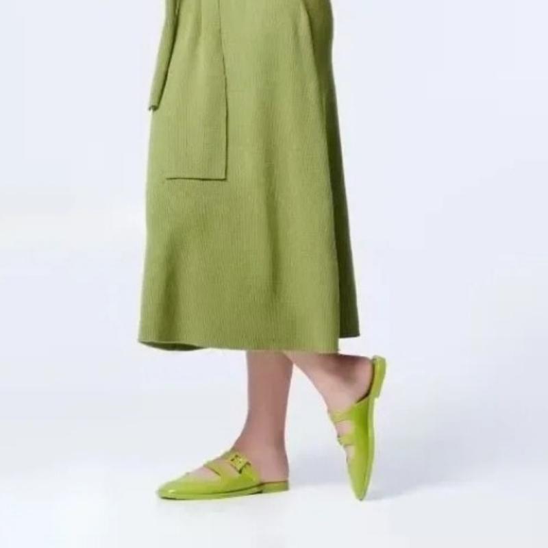 Low-Heel Mary Jane Slippers Women's Flat Bottom Sandals Casual Buckle Slip-On round Toe Beach Fashion versatile shoes