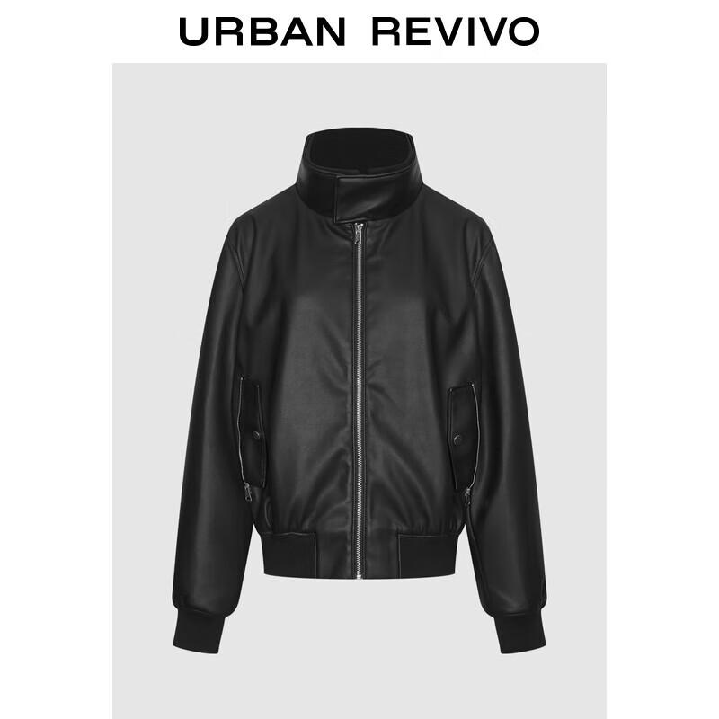 

UR 2025 Мужская ретро уличный стиль стойка воротник ПУ свободная куртка S