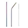 Mixing Color Reusable Metal Drinking Straws 304 Stainless Steel Straw Set with Cleaner Brush Bar Drinkware Party Accessory