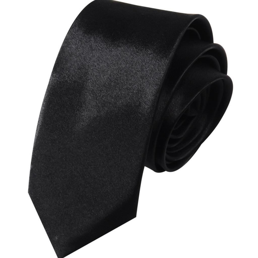 Skinny Tie Women Satin Skinny Scarf Long Necktie Satin Tie Formal Black Ties JK Uniform Tie Solid Color Plain Solid Tie