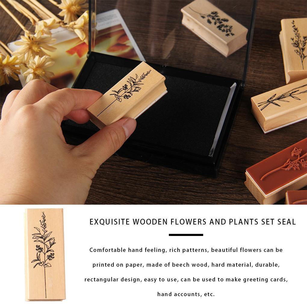 Vintage Grass Plants Stamp DIY Wooden Rubber Stamps for Scrapbooking