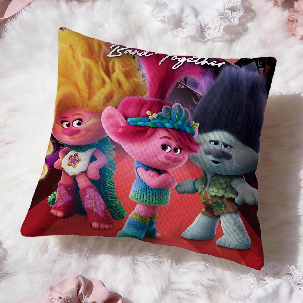 Trolls cute Cushion Cover Premium Comfort Reversible Pillow Cove -Two in One Design for Any Room & Car Interior