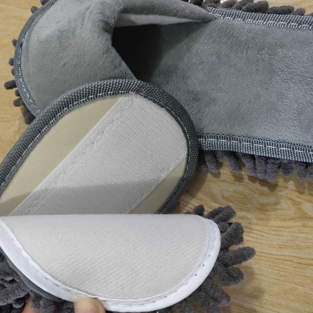 Floor Slippers Lazy Open Toed Mop Slipper Home Use Soft Pure Color Cleaning Slipper
