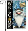 Christmas Garden Ag 12x18 Inch Double Sided Welcome Gnome Yard Ag for Outdoor Holiday Decorations Winter Snow Burlap Sma SSL