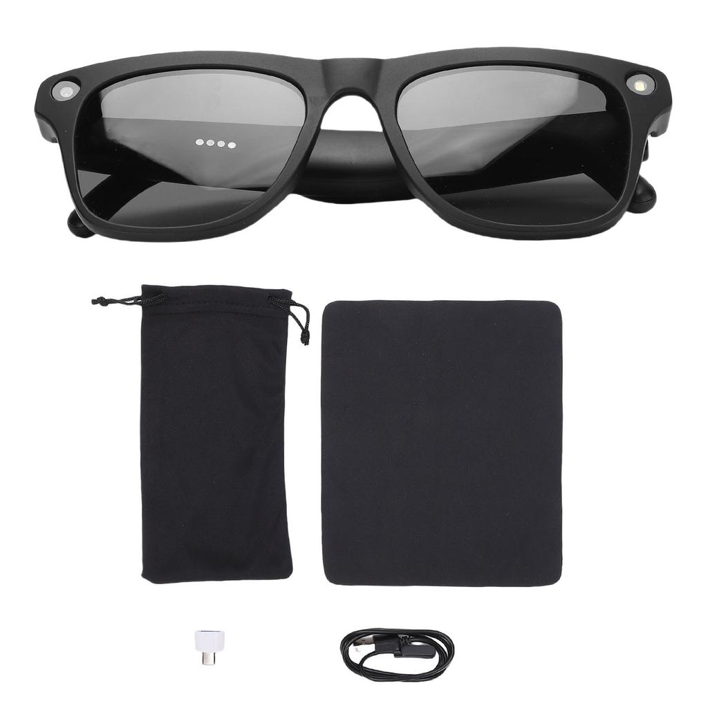 Smart Glasses 4K Camera with Flash Dual Speakers Bluetooth 5.4 Glasses AI Sound Assistant Visual Dialogue Real Time