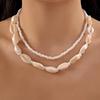 Bohemian Handmade Braided Beaded Seashell Starfish Pendant Clavicle Chain Necklace Women Beach Vacation Jewelry Accessories