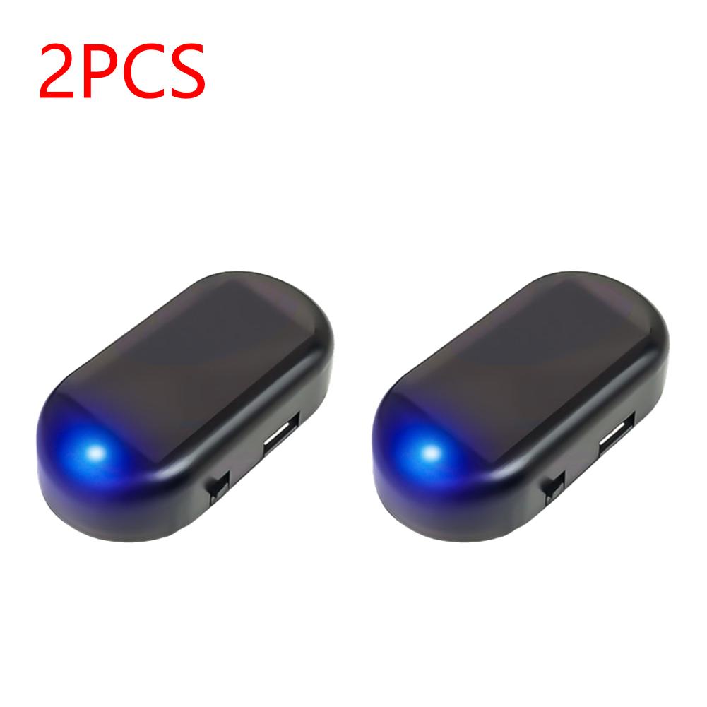 Solar Powered Car Fake Security Light Super Bright Red/Blue Simulated Dummy Alarm Light Wireless Anti-Theft Caution Signal Lamp