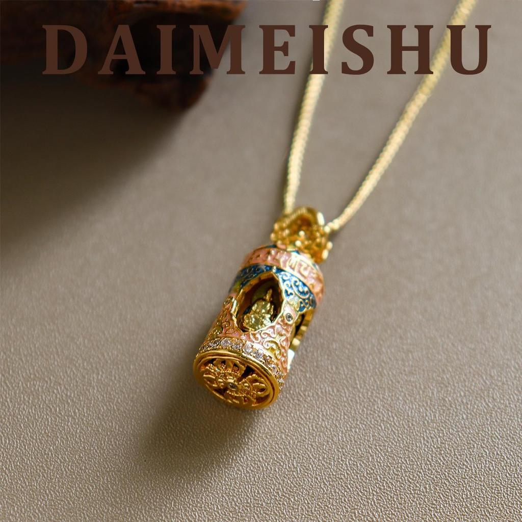 Autumn/Winter Gold Enamel Buddha Necklace - Luxury High-End Clavicle Chain