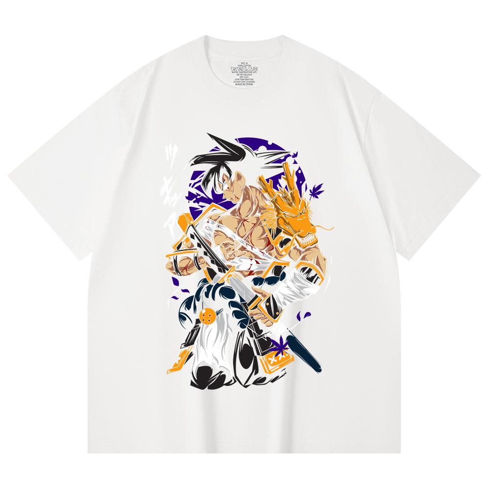 230 Gsm 100% Cotton Dragon Ball V68 Goku Samurai Print Unisex Heavy Cotton T Shirt