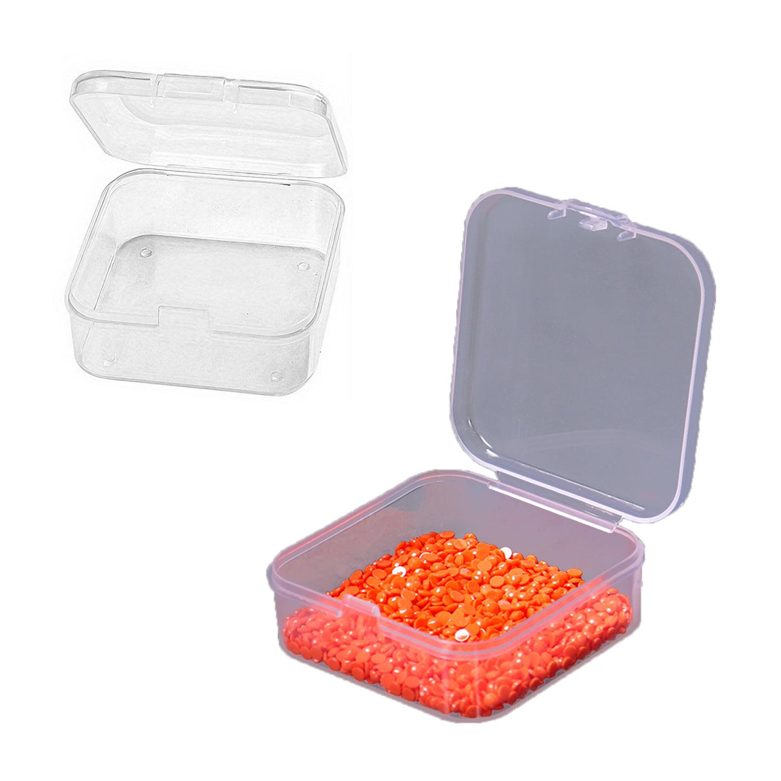 Набор из 12 контейнеров для хранения для организации дома Пластиковый штабелируемый маленький квадратный контейнер с крышкой Прозрачный контейнер для таблеток жёлтый