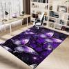 1PC Butterfly Purple Carpet Ultra Soft, Thick & Absorbent, Non Slip Machine Washable Mat for Entryway