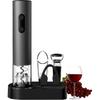 COKUNST Electric Wine Opener, 4-in-1 Wine Bottle Opener Set with Base, Cordless Automatic Battery Operated Corkscrew with Foil Cutter, Pour, Vacuum