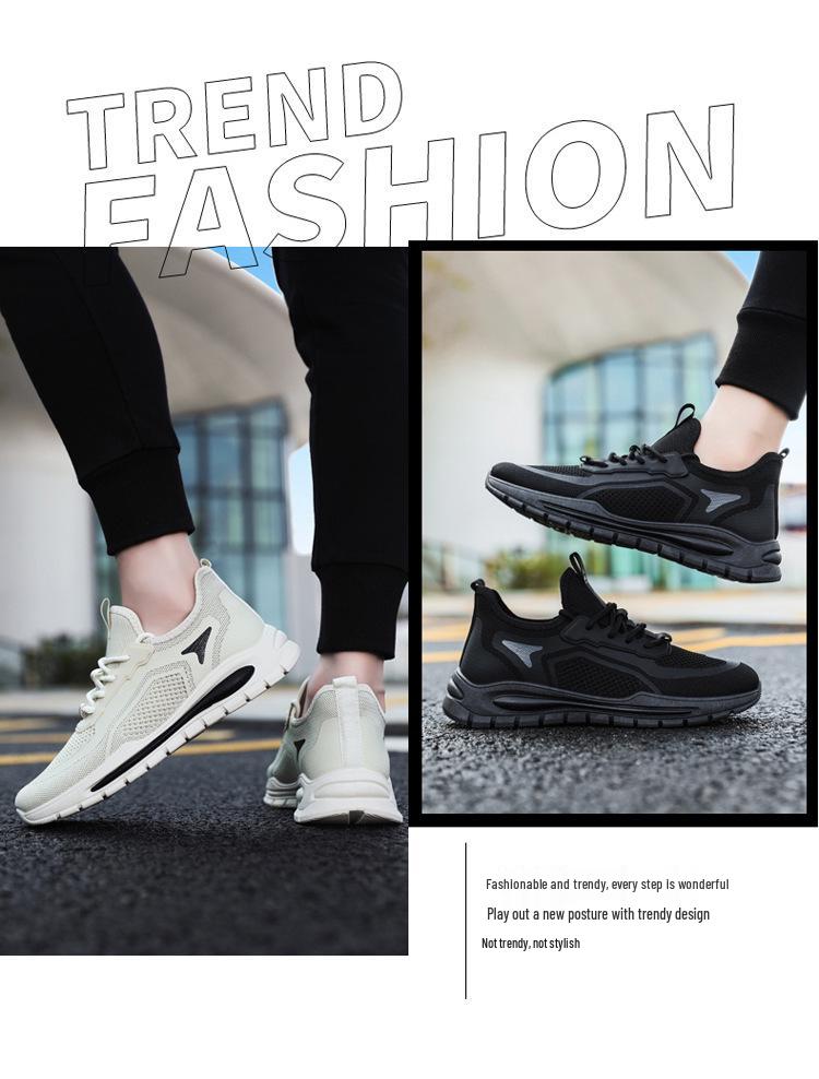 Men's Breathable Flyknit Mesh Low-Top Shoes - 2025 Trendy Hollow-Out Sport Casuals