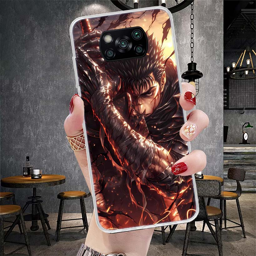 G-Guts B-Berserks Anime Soft Phone Case For Xiaomi Redmi 15C 15 13C 13 Poco X5 X6 X7 F7 Ultra M7 12C 12 10 10C 9C 9A 9T 9 Fundas