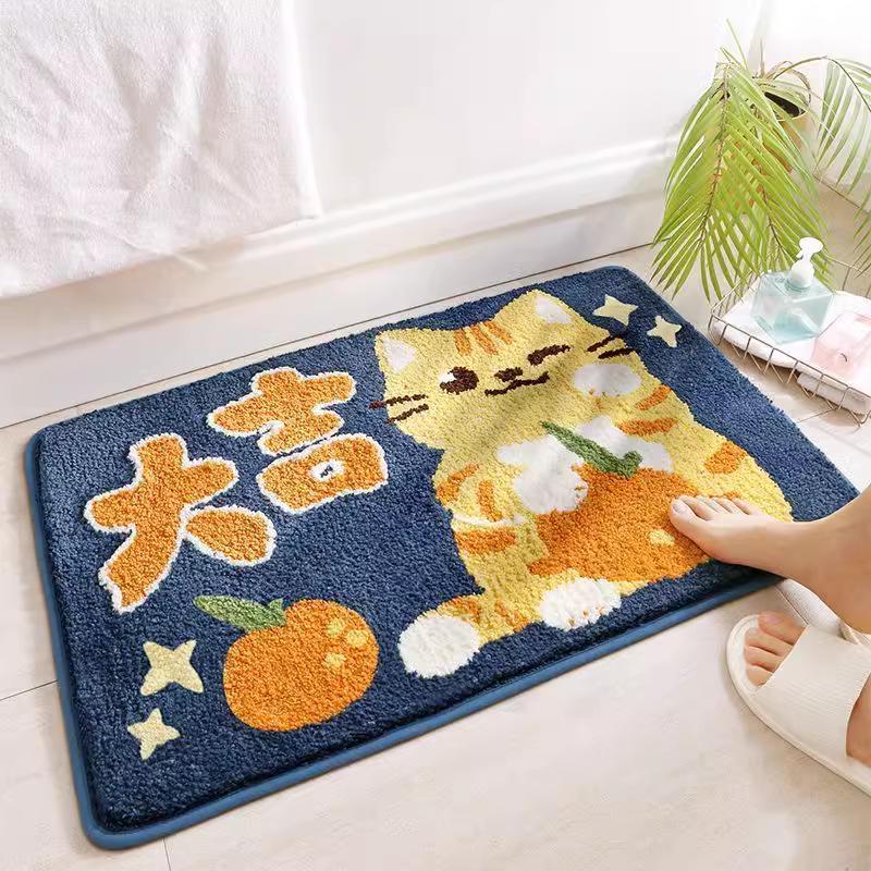 Adorable Imitation Cashmere Absorbent Bathroom Mat Carpet for Bedroom & Toilet