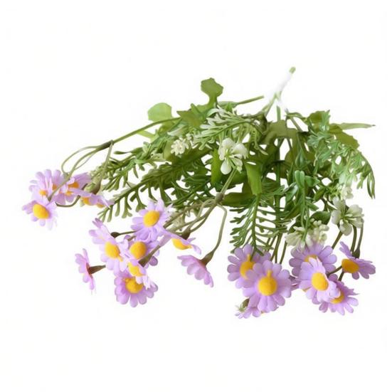 Künstlicher Frühlings-Wildblumenstrauß Realistische Fake-Seidenblume mit Stiel Zuhause Party Faux