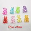 Hot Sale Jelly-Colored Bear Charm Flat Back DIY Earring & Keyring Accessories for Souvenirs Made of Artificial Resin