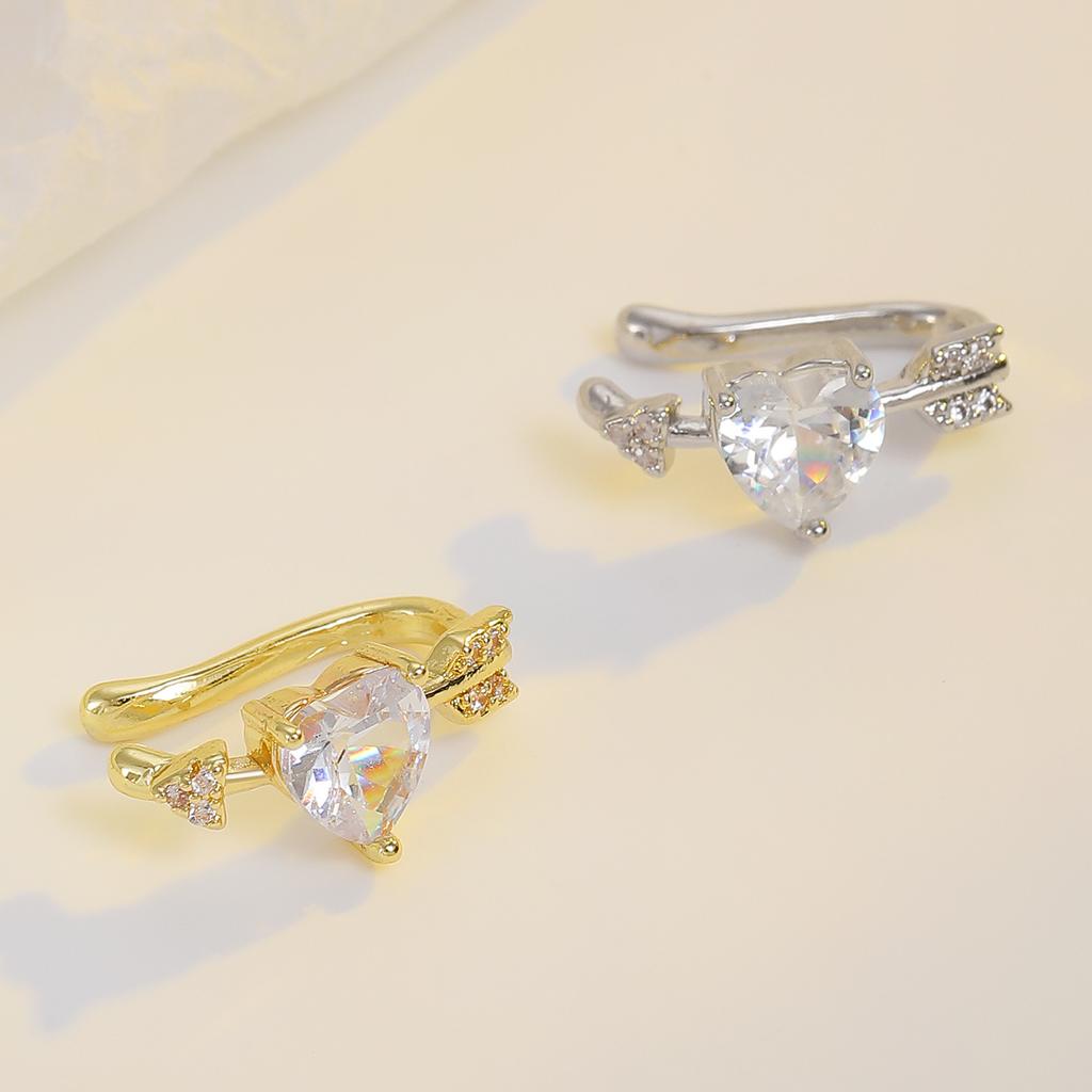 1PCS Cute Heart Arrow Pink Zircon Ear Bone Nail New Fashion Y2K Punk Small Earring for Women Girl Cochlea  Party Gift