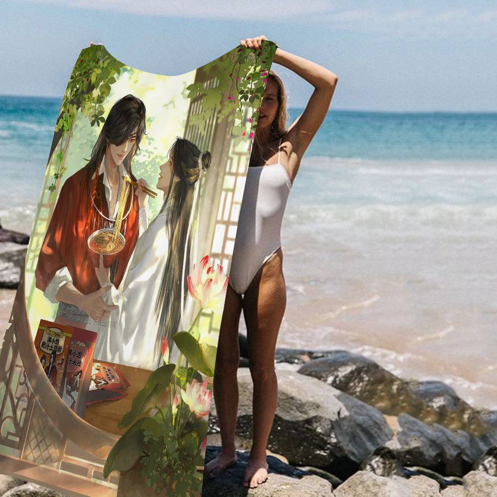 Tian Guan Ci Fu H-Heaven Official Blessing Bath Towel Microfiber Soft Water Absorbing Breathable For Girl Kids Decorative