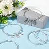 PH PandaHall 10pcs Stainless Steel Adjustable Bangle Bracelet 2.5" Wire Blank Bracelet Stainless Steel Expandable Bangle Stainless-steel Wire
