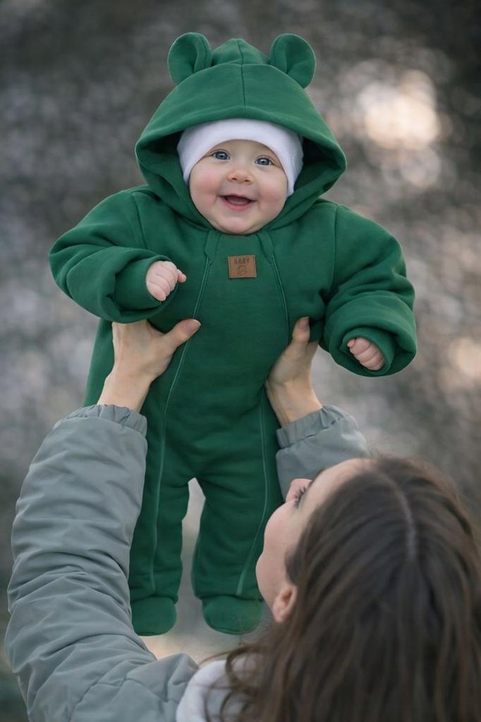 Newborn Jumpsuit 56 With Two Zippers, Two Layers, Transitional, Bottle