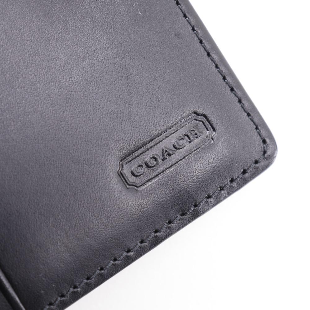 COACH logo Bi-Fold Wallet Gamaguchi black Calfskin Women Used