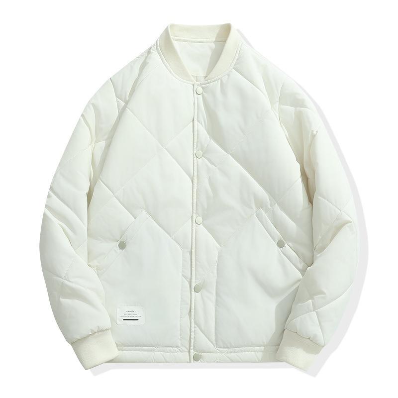 Baseball collar irregular cotton-padded clothes winter men's new thermal cotton-padded jacket casual fashion jacket men's rhombus plaid