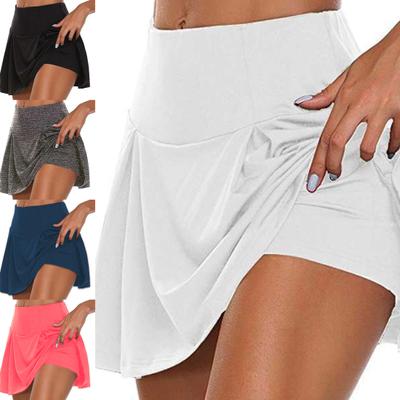 Fustă-Pantaloni Culoare Solidă Falsă Două Piese Vară Potrivită Peste Orice Fustă Subțire Sportivă pentru Fitness