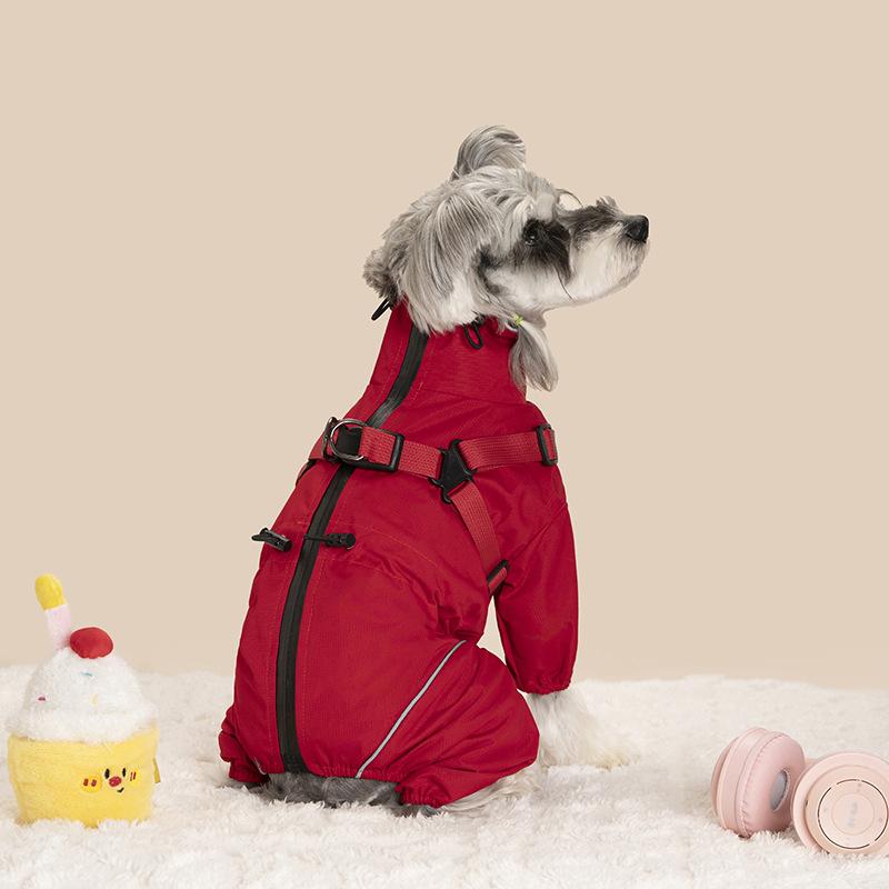 Full Coverage 4-Legged Dog Raincoat Windproof Waterproof Pet Rain Jacket All-Inclusive Outdoor Dog Coat