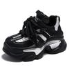 Autumn Winter Chunky Heels Vulcanize Shoes Women Fashion Mix Color Platform Sneakers Woman 2026 Lace-Up Non-Slip Walking Shoes