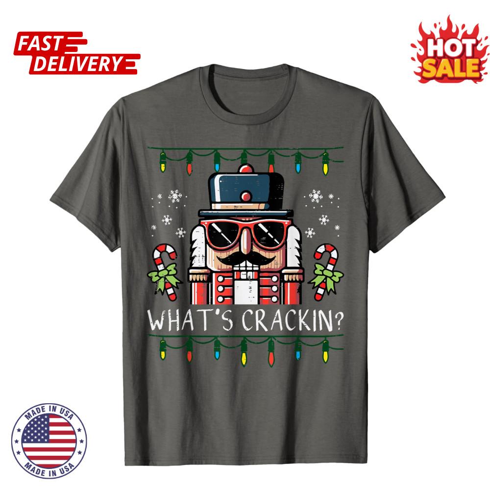 Christmas Nutcracker Whats Crackin Funny Xmas Unisex Inspired Graphic TShirt NEW S