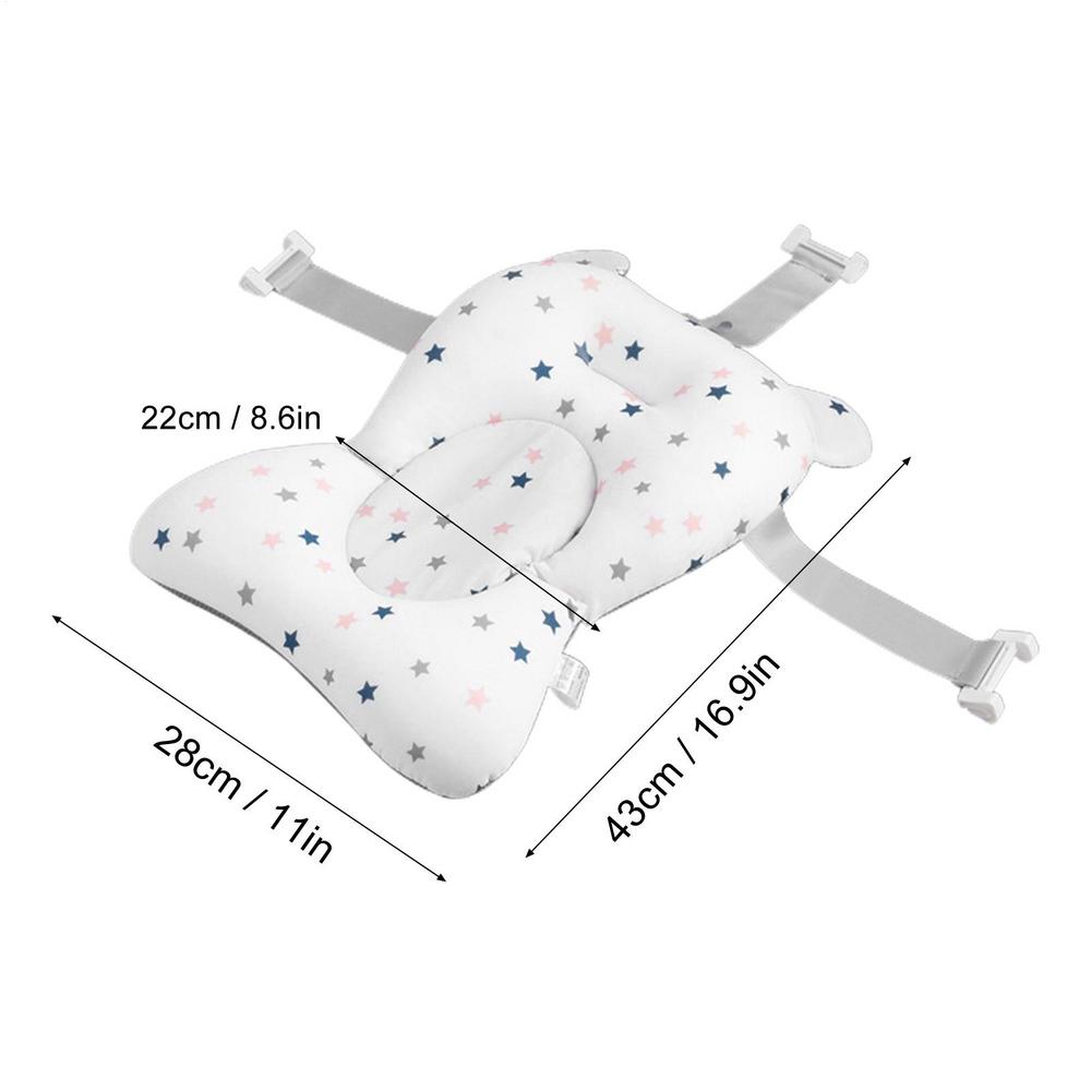 New born Bath Cushion Adjustable Foldable Bathtub Mat Cushion Baby Bath Accessories Bathtub Essentiall With Buckles And 3 Safety