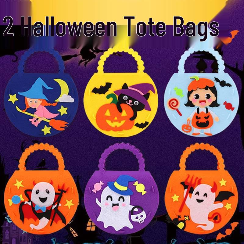Halloween DIY Trick-or-Treat Tote Bag for Kids - Non-woven Fabric Craft Bag