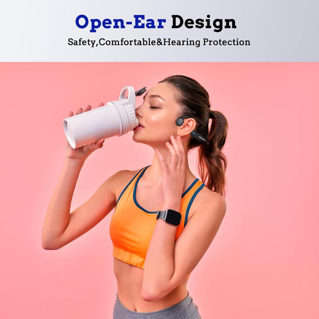 Bone Conduction Headphones, IPX8 Waterproof MP3 Swimming Headphones Underwater Music Player Built-in 32G Memory, Open-Ear Wireless Bluetooth 5.3