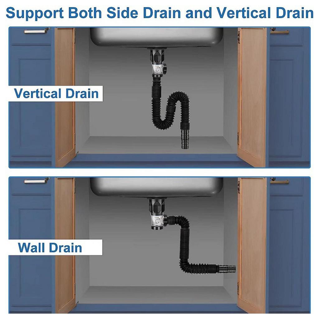 Universal Flexible Sink Drain Pipe Plumbing Flexible Kitchen Anticlogging Sink Strainer Drainages Tube Sink Accessories