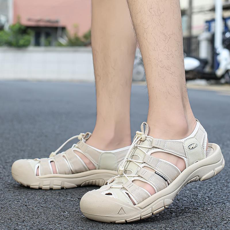 Fashion Summer Comfort Soft Sole Sandals Brand Casual Outdoor Non-slip Mens Leather Sandals Men Retro Hollow Out Breathable Beach Shoes