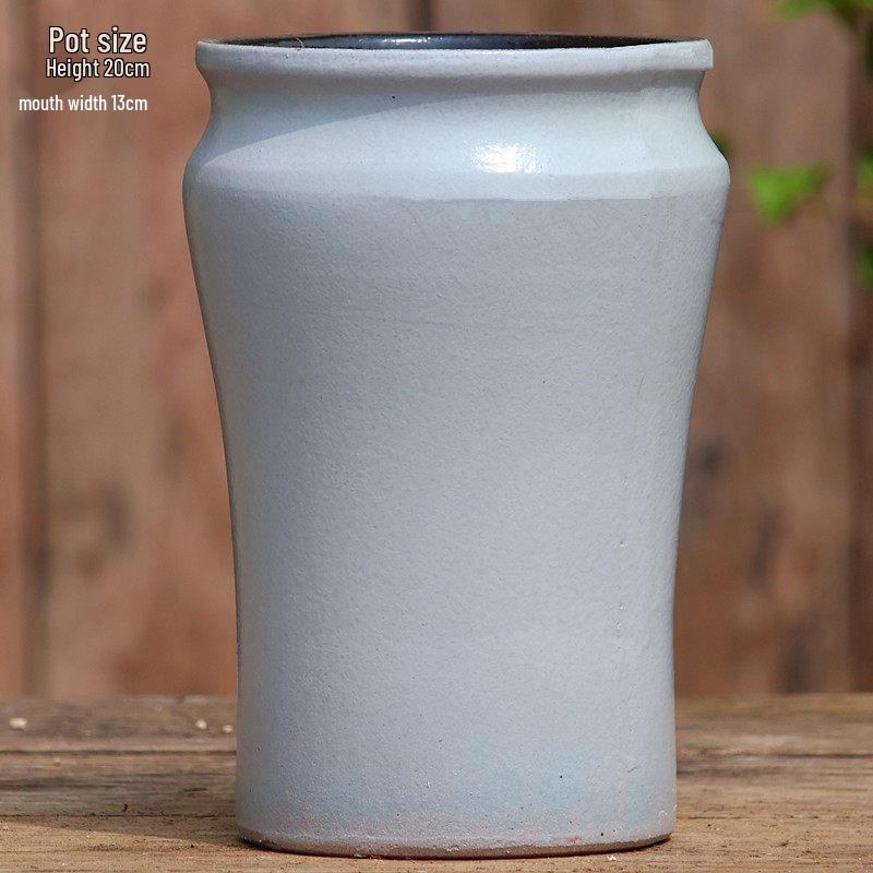 Hoher Handgefertigter Keramikkrug für Sukkulenten und Orchideen