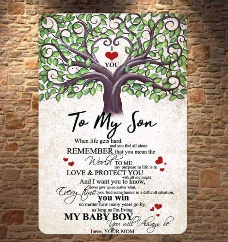 To My Son Love Mom Aluminum Metal Sign x Motivational InspirationalAluminum 20x30cm(7.8x11.8inch)