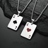 Punk Edelstahl Spielkarte Poker Anhänger Halskette für Männer Jungen Hip Hop Glücksbringer Pik As Charme Halskette Damen Schmuck