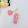 Chic Lipstick Holder Keychain Portable Makeup Bag Built-In Mirror Lipstick Protector Travel Companion