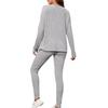 Casual O-neck Two Piece Set Women Outfits Autumn Winter Fashion Solid Knitted Long Sleeve Sweater Elegant Loose Pants Suit