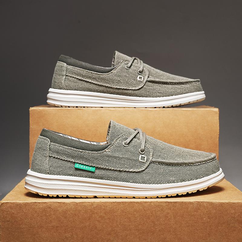 New Men's Canvas Shoes Lightweight Sports Shoe Casual Mesh Breathable Vulcanized Shoes for Men Classic Fashion Lace Up Work Shoe