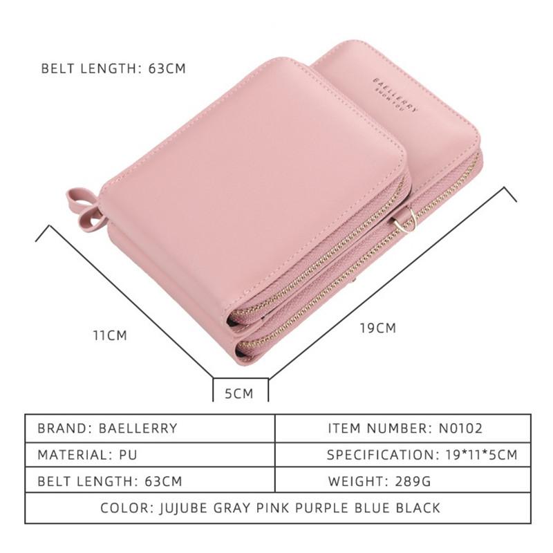 Baellerry Women Shoulder Bags Leather Fashion Zipper Crossbody Messenger Bag Ladies Phone Bags Purse